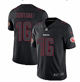 Nike 49ers 16 Joe Montana Black Impact Rush Limited Jersey Dyin,baseball caps,new era cap wholesale,wholesale hats